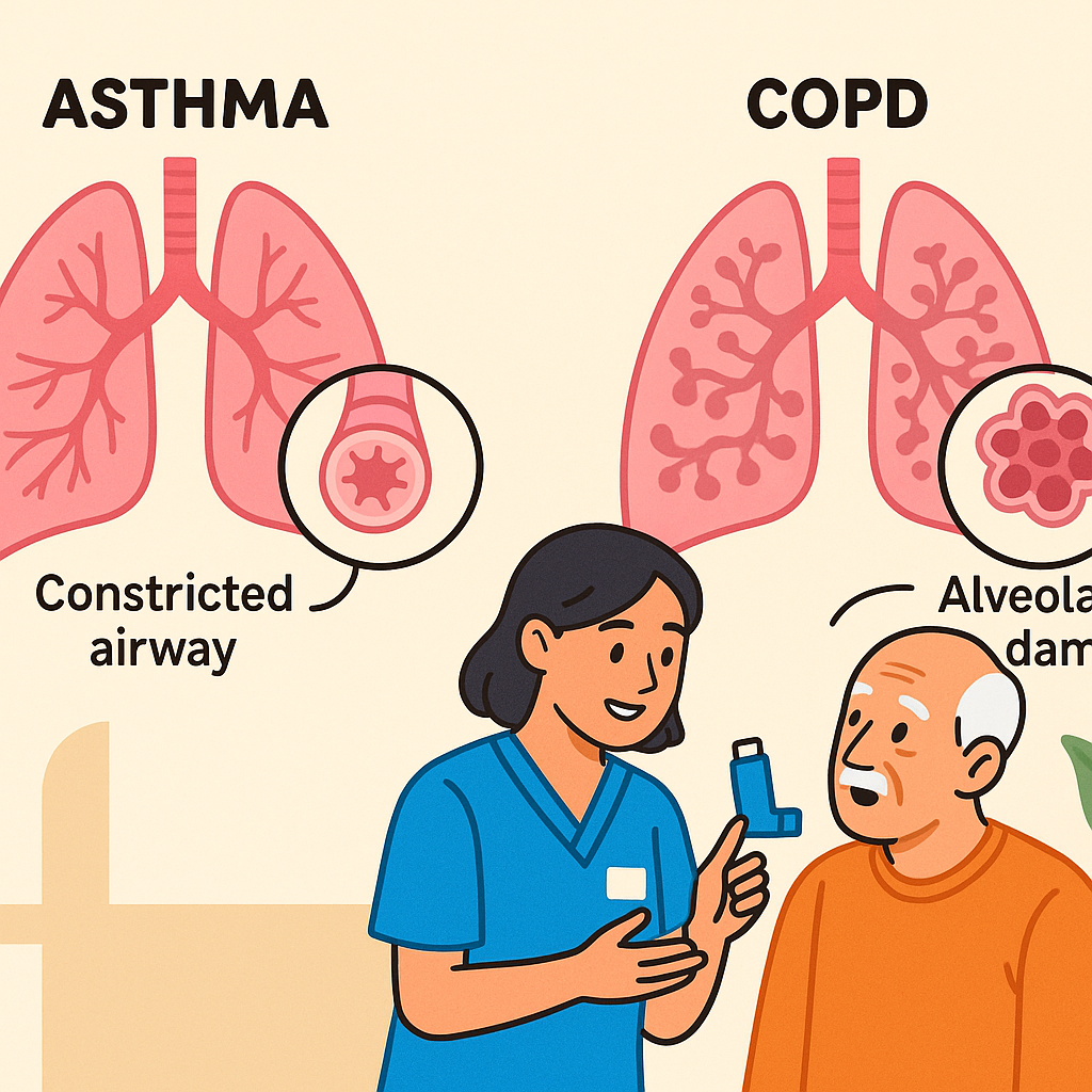 COPD vs. asthma nursing comparison