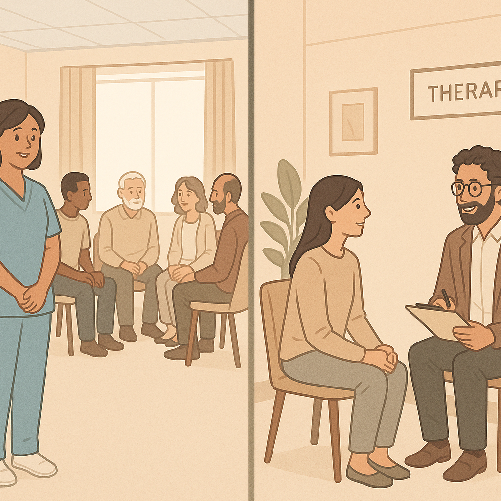 group therapy vs individual therapy nursing