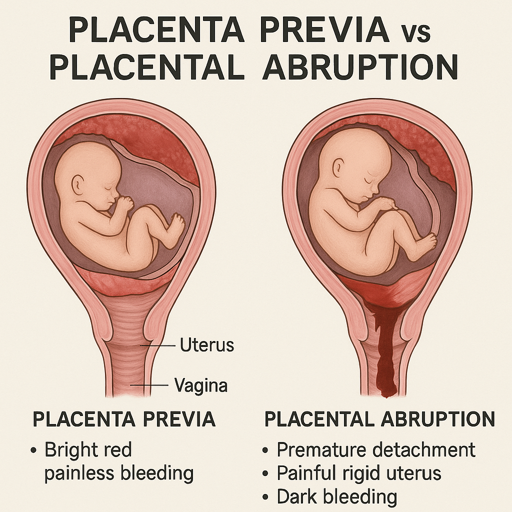 placenta previa vs placental abruption nursing