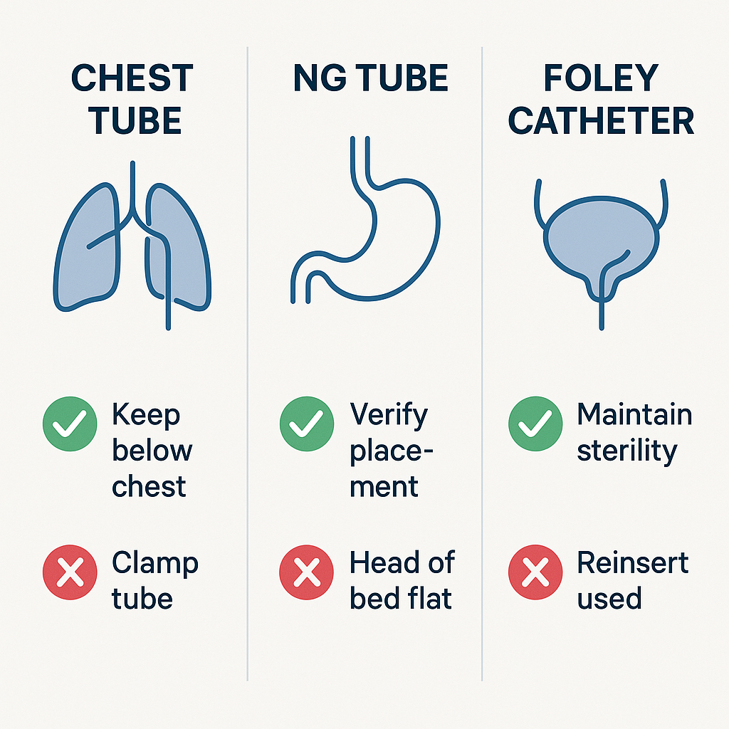 Tubes and drains nursing care