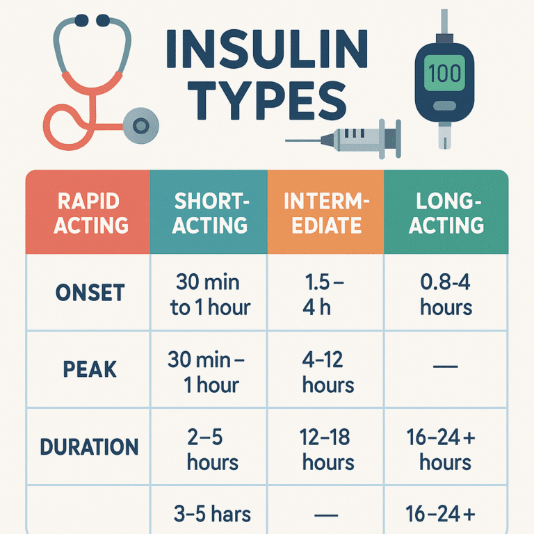 Insulin Types & Peaks – Quick Chart for NCLEX & Practice