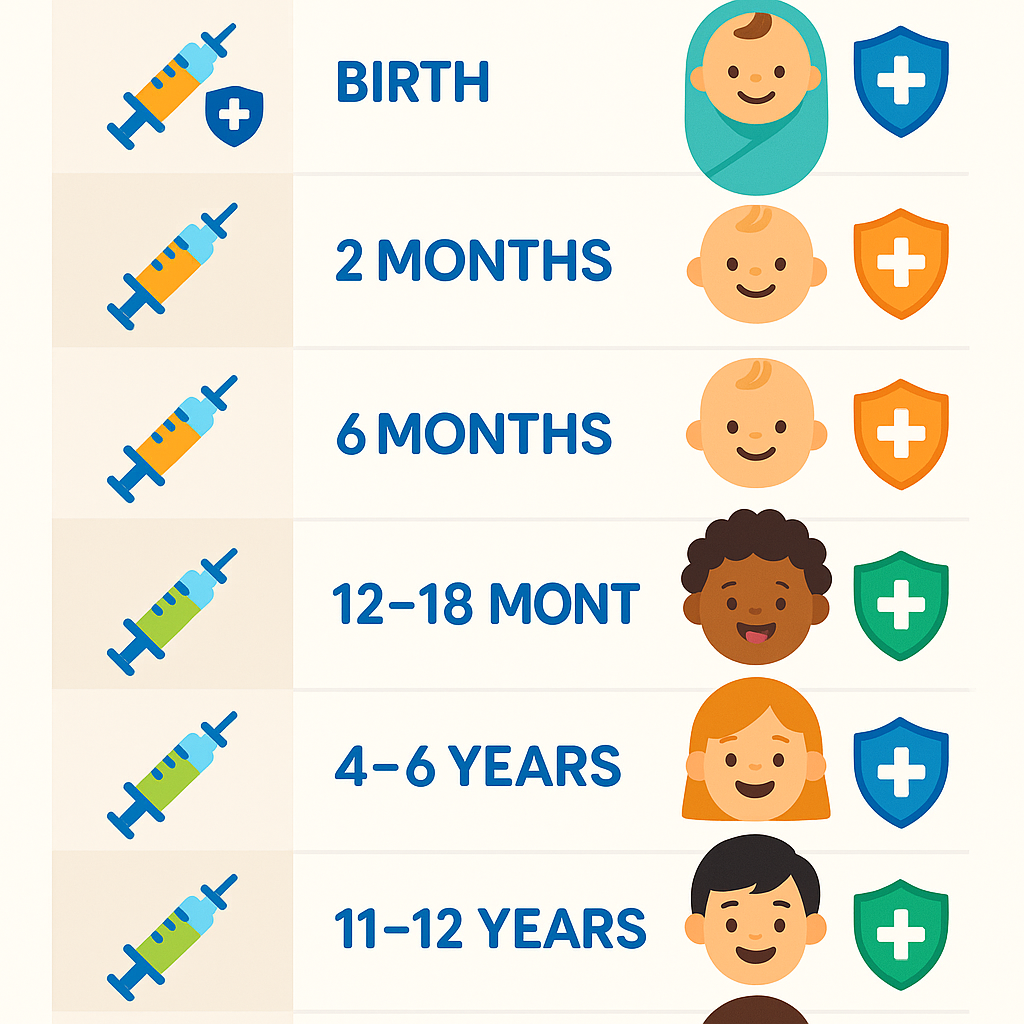 Childhood Immunization Schedule Cheat sheet