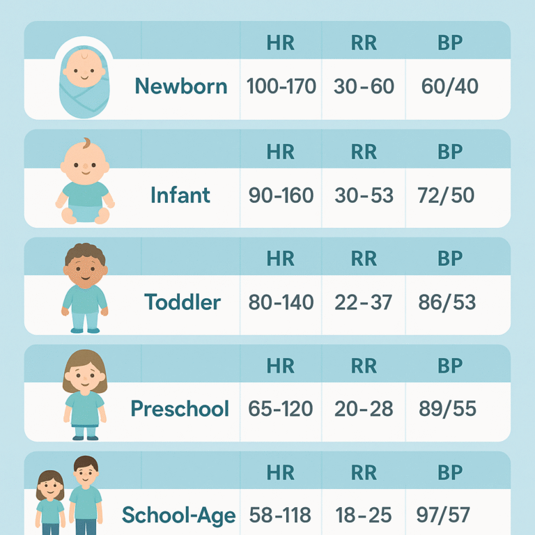 Pediatric Vital Signs Chart