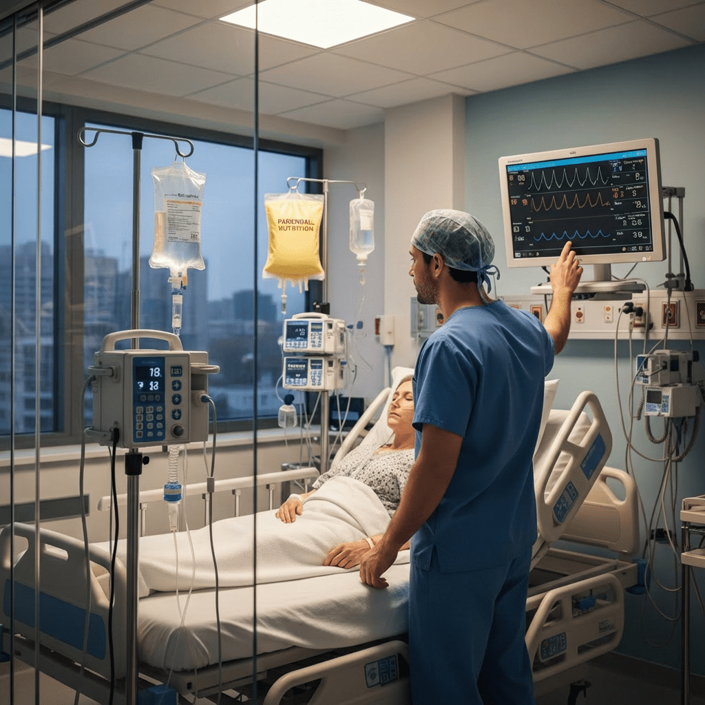 ICU nutrition enteral vs parenteral feeding