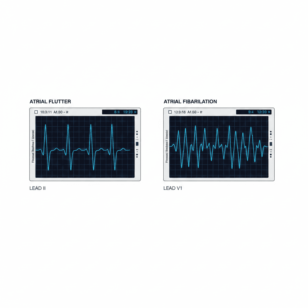 Atrial Flutter vs Atrial Fibrillation