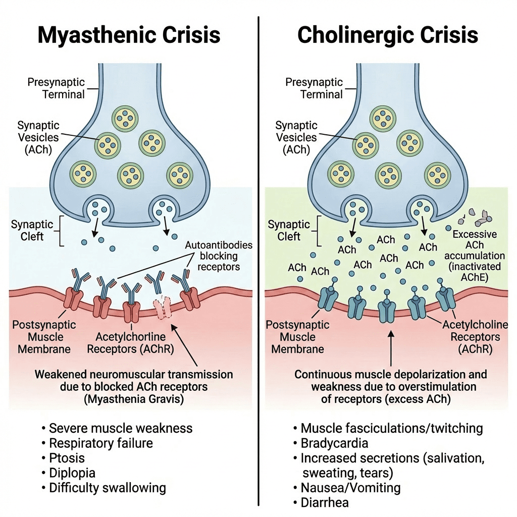 Myasthenic vs Cholinergic Crisis