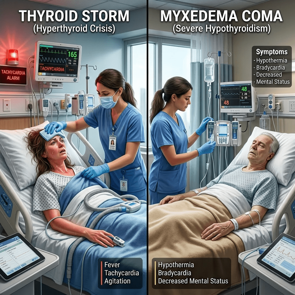 Thyroid Storm vs Myxedema Coma